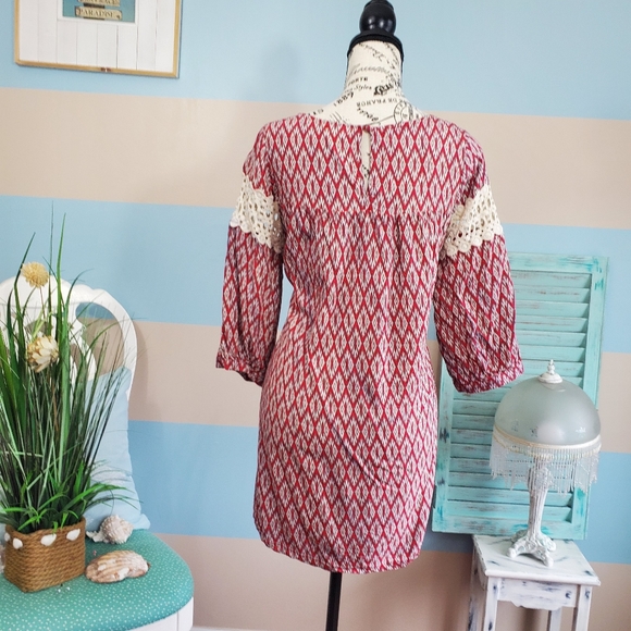 Kori America Red Lace Boho Dress - Picture 4 of 7